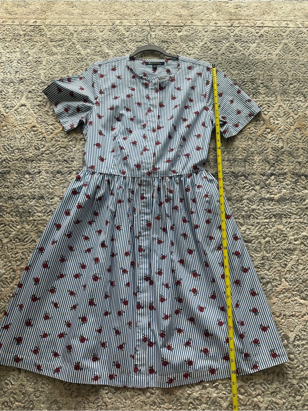 Brooks Brothers Cotton Poplin Striped Blue & White Shirtdress. - Picture 6 of 10